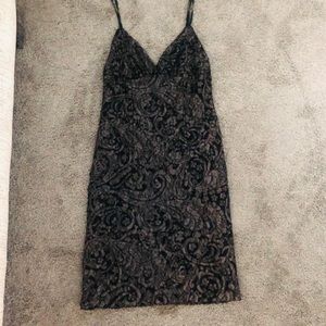 Black & Gray Double Layered Lace Dress in EUC